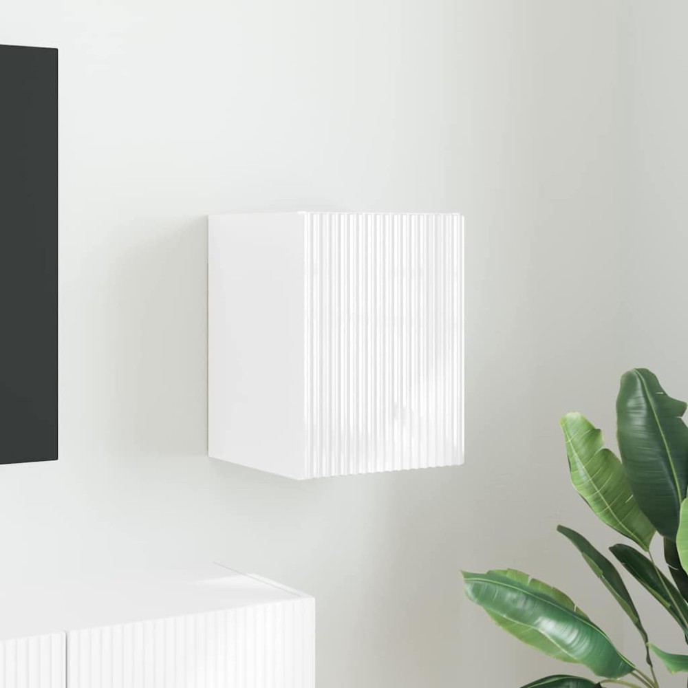 vidaXL Ντουλάπι Τηλεόρασης Τοίχου 30 x 31 x 40 εκ. Λαμπερό Λευκό