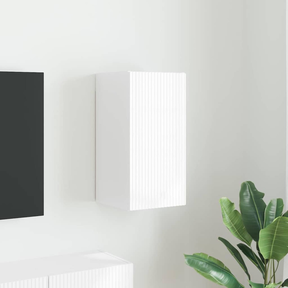 vidaXL Ντουλάπι Τηλεόρασης Τοίχου 30 x 31 x 60 εκ Λαμπερό Λευκό