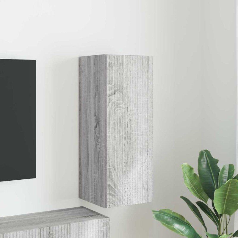 vidaXL Ντουλάπι Τηλεόρασης Τοίχου 30 x 31 x 80 εκ. Γκρίζο Σονομα