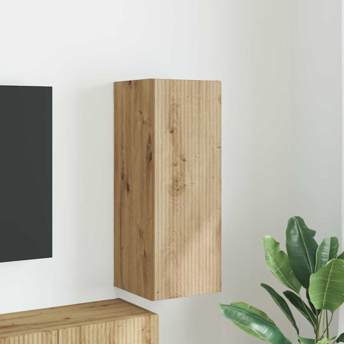 vidaXL Ντουλάπι Τηλεόρασης Τοίχου 30 x 31 x 80 εκ. Επεξεργασμένο Ξύλο