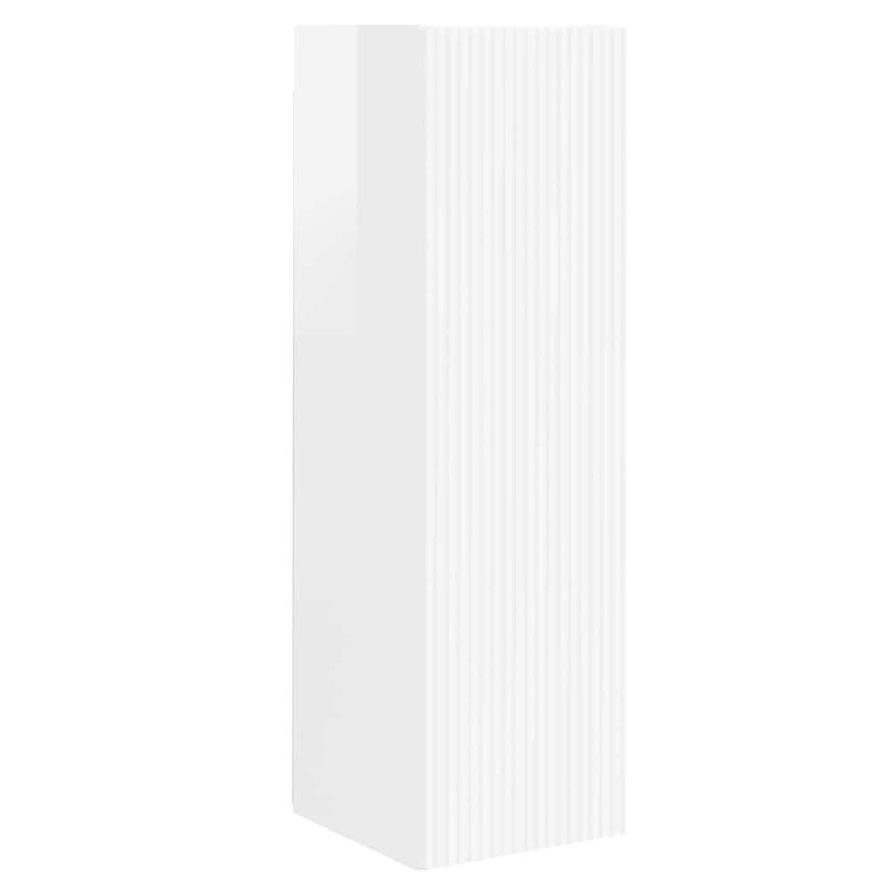vidaXL Ντουλάπι Τηλεόρασης Τοίχου 30 x 31 x 100 εκ. Λαμπερό Λευκό