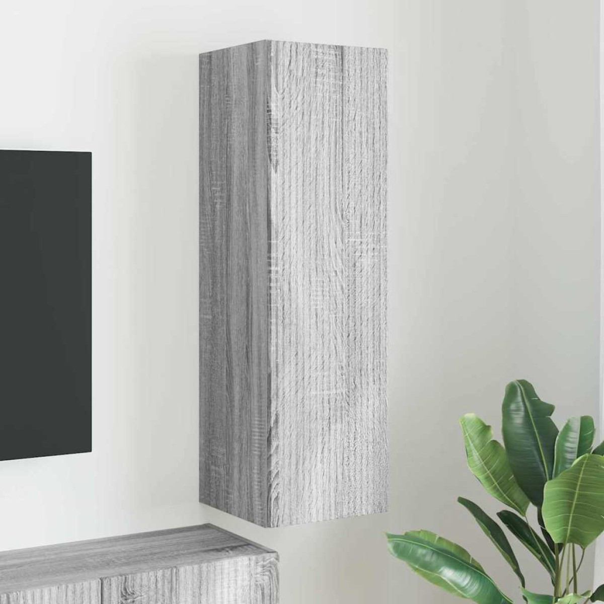 vidaXL Ντουλάπι Τηλεόρασης Τοίχου 30 x 31 x 100 εκ. Γκρίζο Σονομα