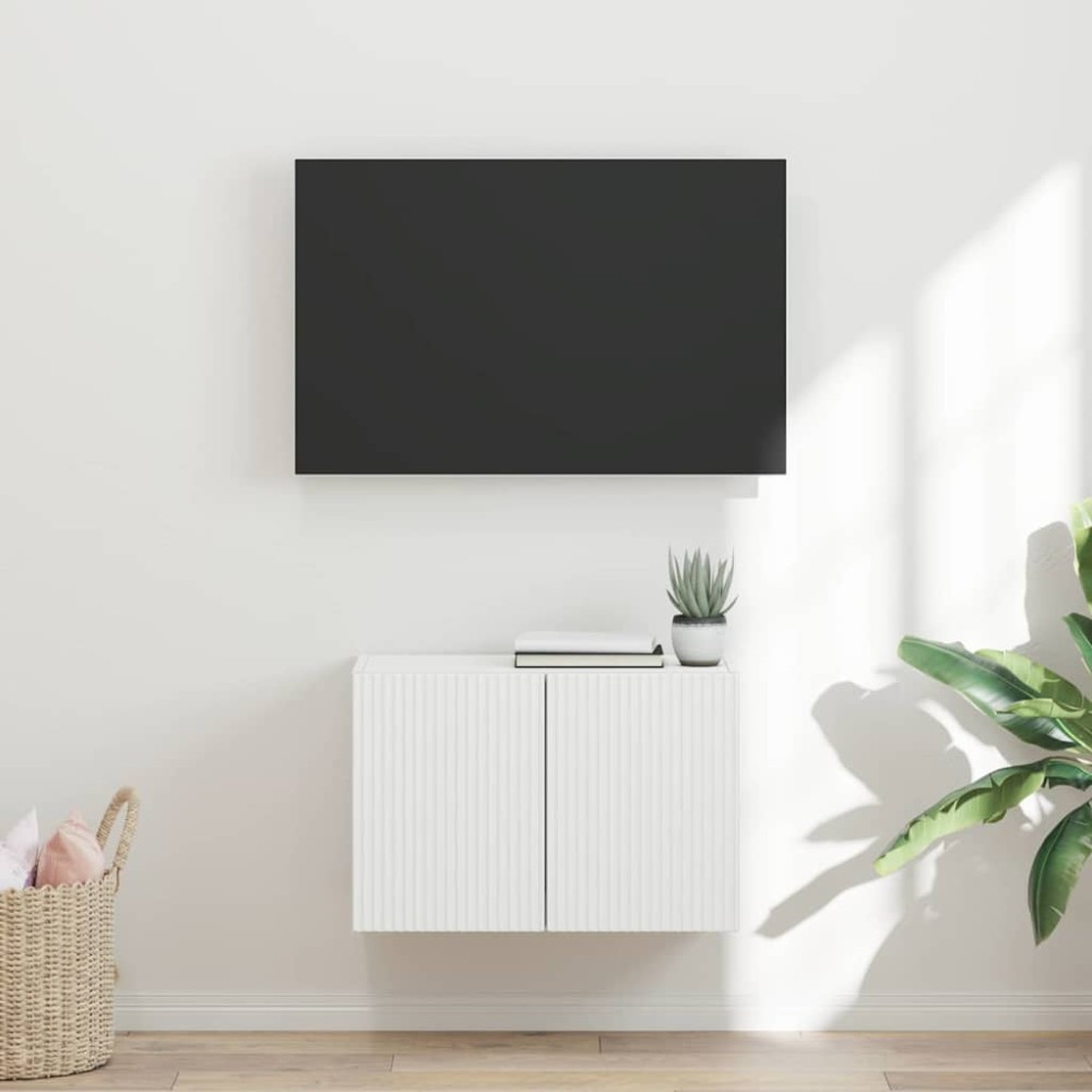 vidaXL Ντουλάπι Τηλεόρασης Τοίχου 59,5 x 31 x 40 εκ Λευκό
