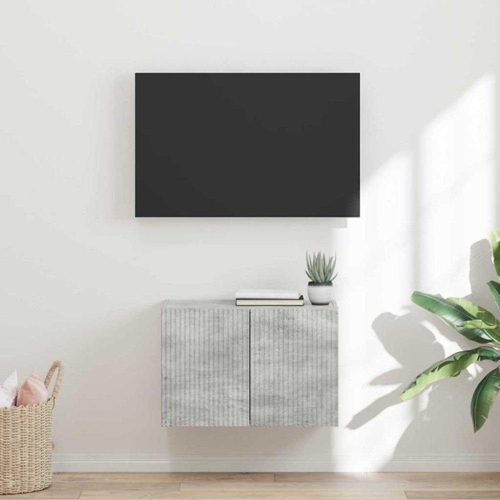 vidaXL Ντουλάπι Τηλεόρασης Τοίχου 59,5 x 31 x 40 εκ Σκυρόδεμα Γκρι