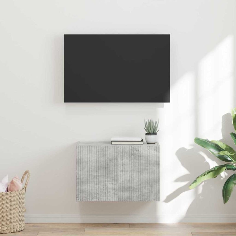 vidaXL Ντουλάπι Τηλεόρασης Τοίχου 59,5 x 31 x 40 εκ Σκυρόδεμα Γκρι