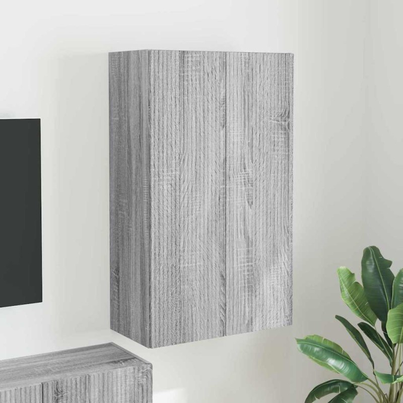 vidaXL Ντουλάπι Τηλεόρασης Τοίχου 59,5 x 31 x 100 εκ. Γκρίζο Σονομα