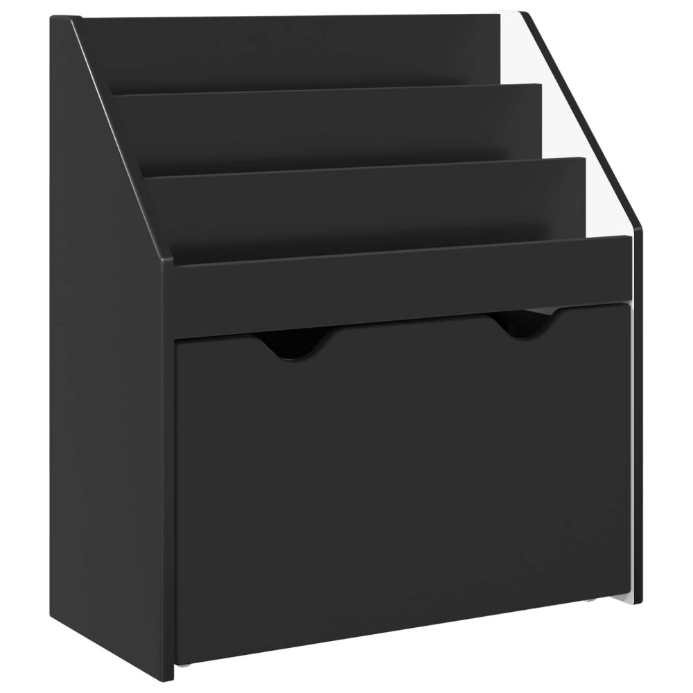 vidaXL Βιβλιοθήκη Παιδιών Μαύρο 60 x 29,5 x 69 εκ Επεξεργασμένο Ξύλο