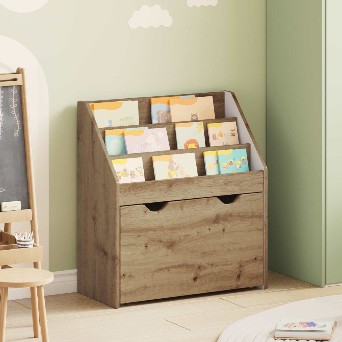 vidaXL Βιβλιοθήκη Παιδιών με συρτάρι Artisan Oak 60 x 29,5 x 69 εκ