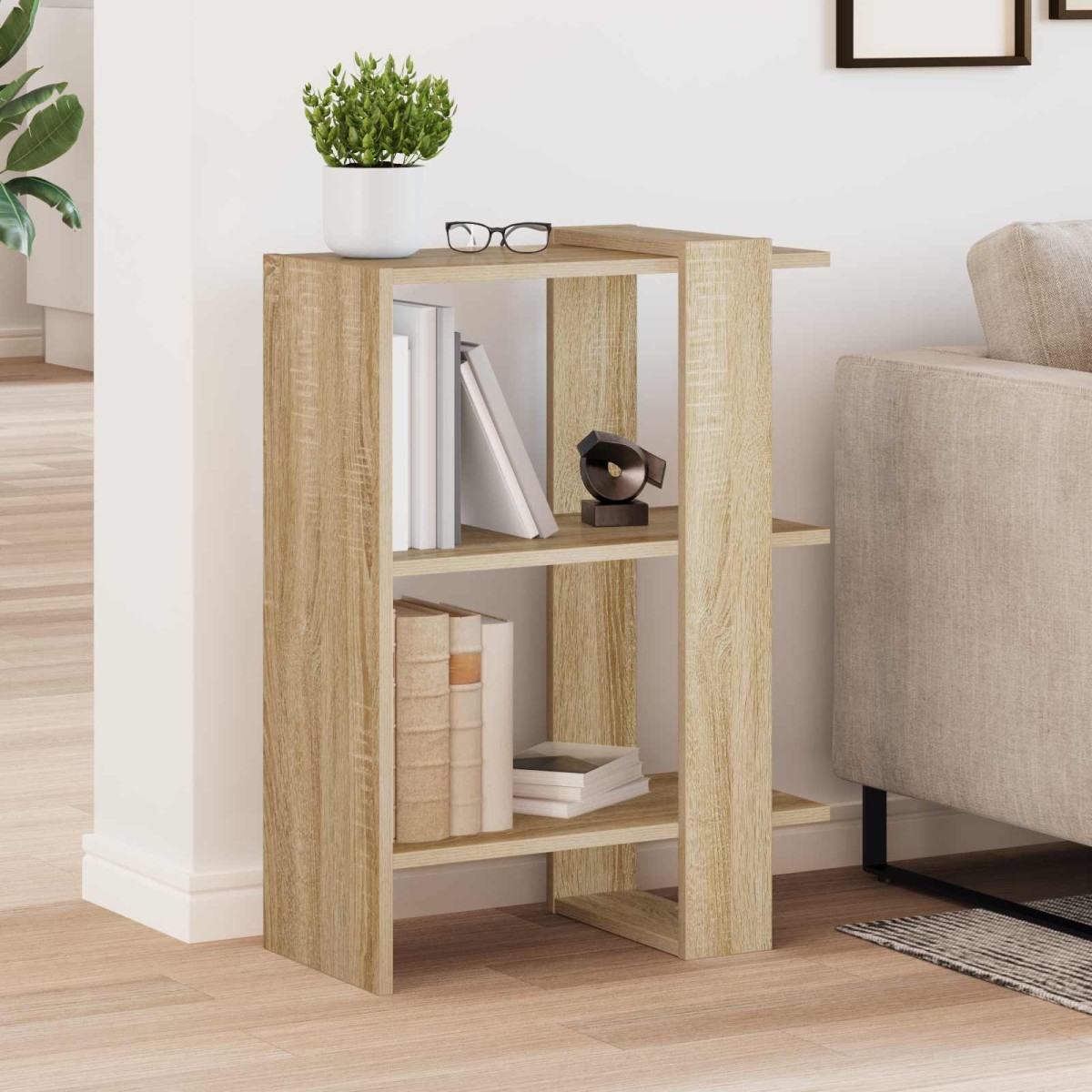vidaXL Ράφι Βιβλίων 2 επίπεδα 52 x 25 x 71,5 εκ Επεξεργασμένο Ξύλο
