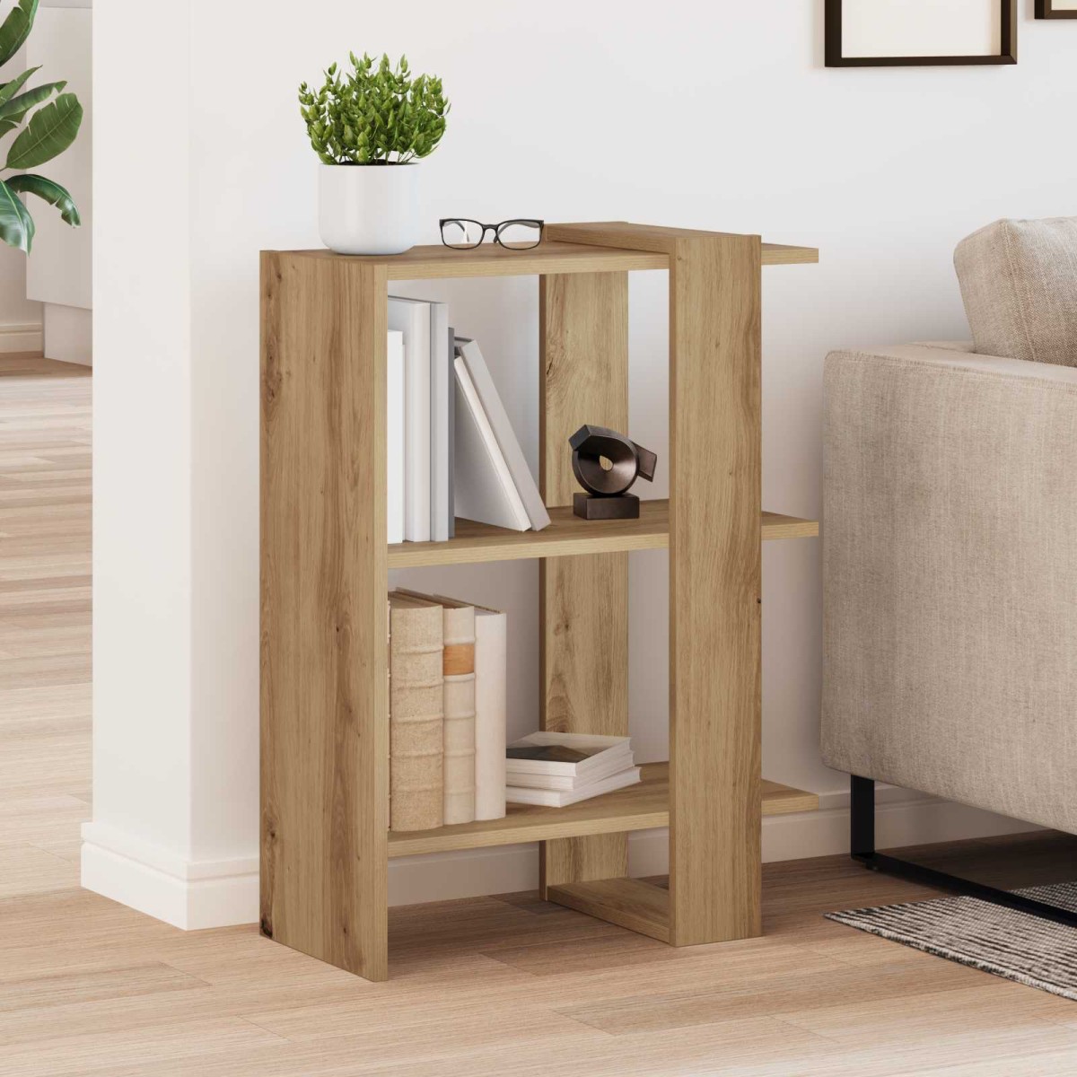 vidaXL Ράφι Βιβλίων 2 επίπεδα 52 x 25 x 71,5 εκ Επεξεργασμένο Ξύλο