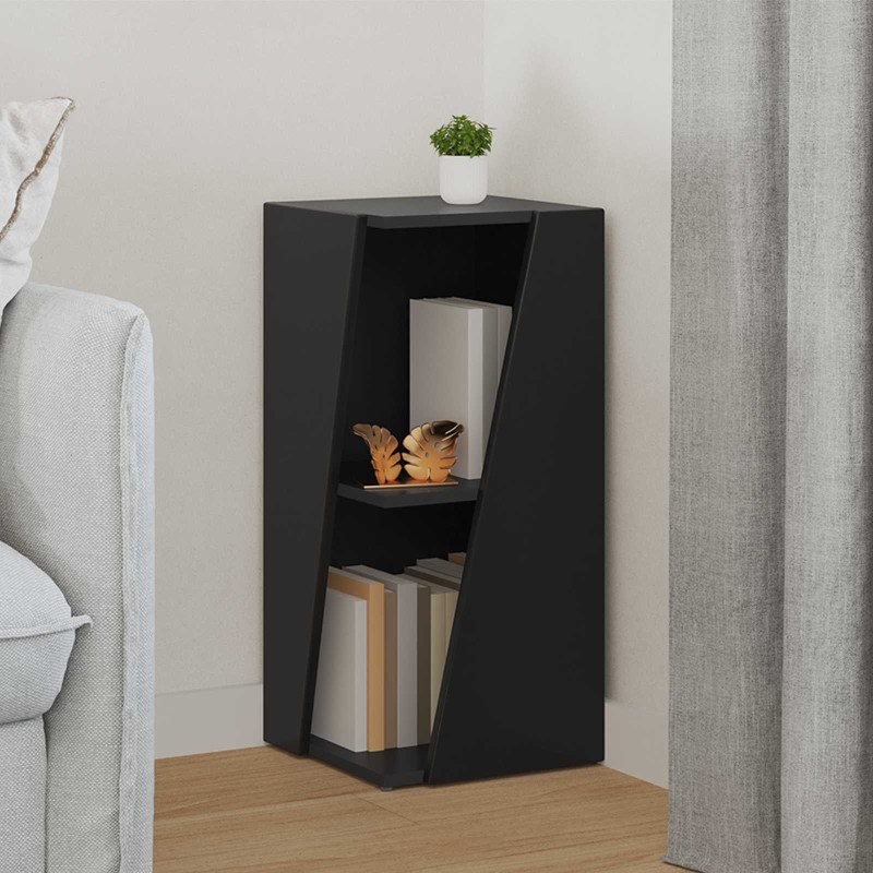 vidaXL Πλευρικό Ράφι 33 x 32 x 70,5 εκ Επεξεργασμένο Ξύλο Μαύρο
