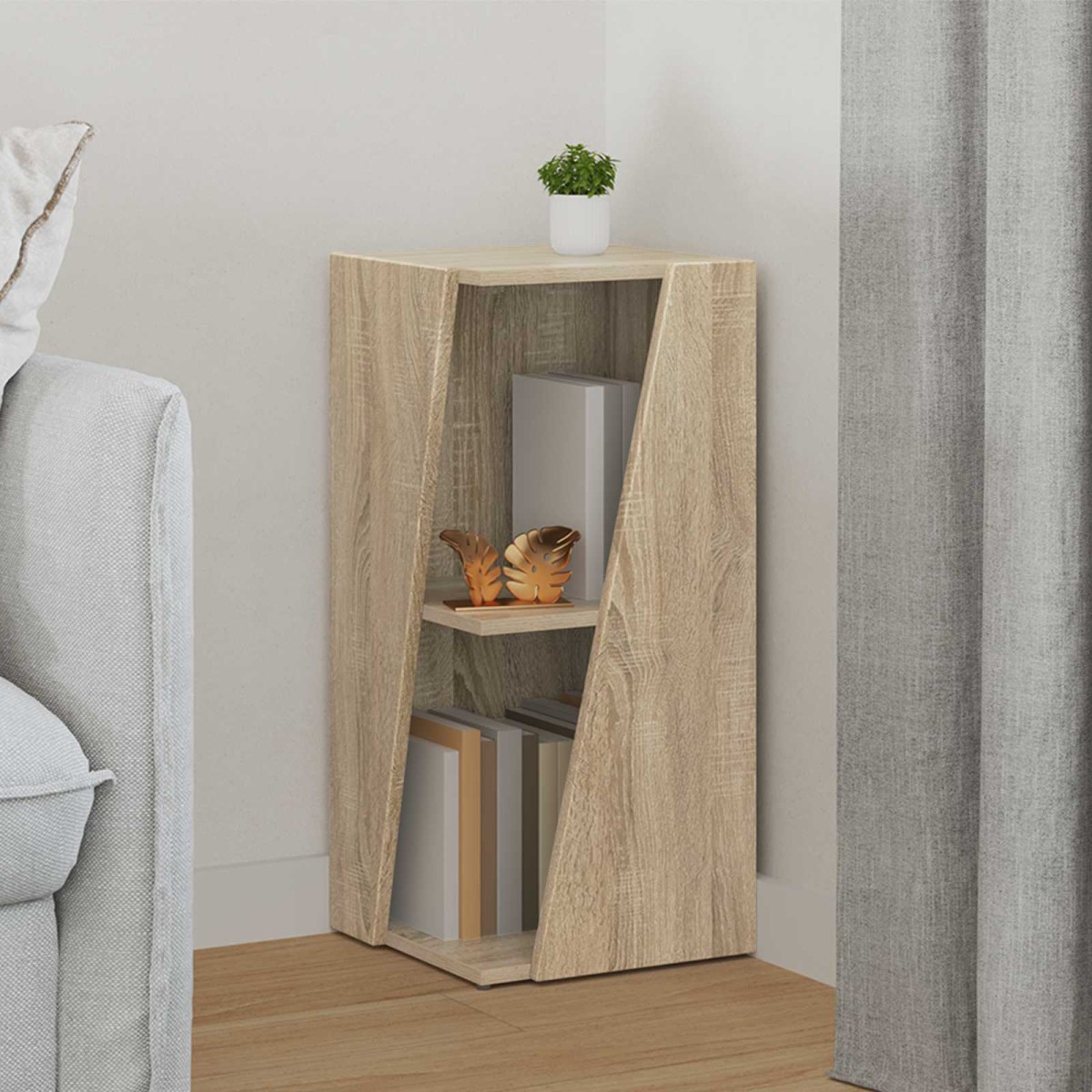 vidaXL Πλευρικό Ράφι 33 x 32 x 70,5 εκ Επεξεργασμένο Ξύλο Δρύς Sonoma