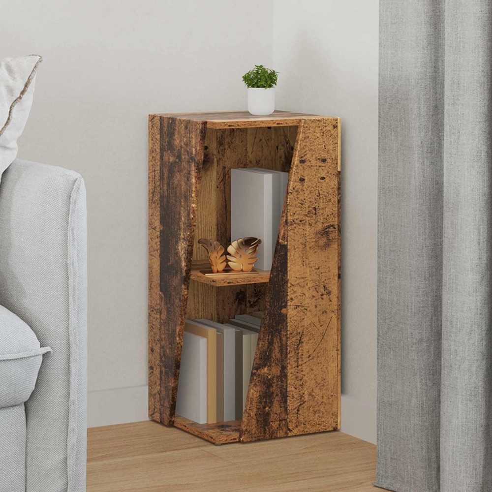 vidaXL Πλευρικό Ράφι 33 x 32 x 70,5 εκ Επεξεργασμένο Ξύλο Παλιό ξύλο