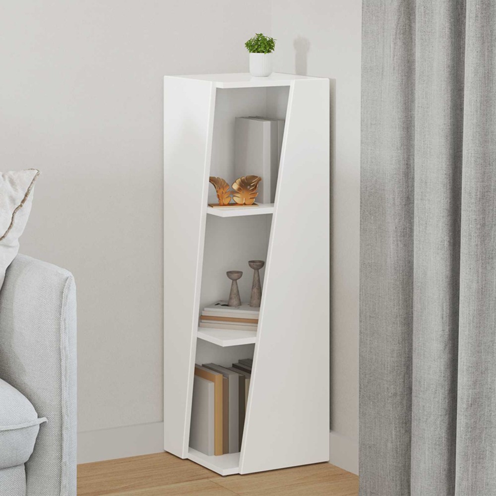 vidaXL Πλευρικό Ράφι 33 x 32 x 100,5 εκ Επεξεργασμένο Ξύλο Λευκό