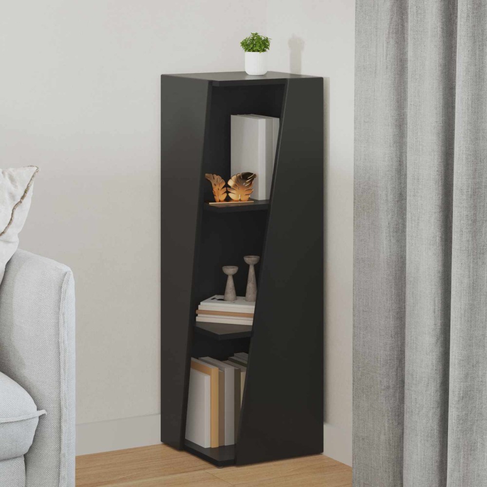 vidaXL Πλευρικό Ράφι 33 x 32 x 100,5 εκ Επεξεργασμένο Ξύλο Μαύρο