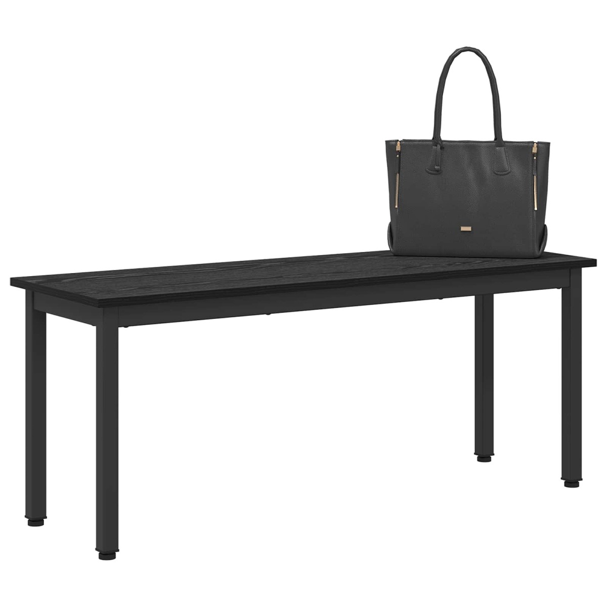 vidaXL παγκάκι Μαύρη Οξυά 110 x 35 x 45 cm Επεξεργασμένο Ξύλο