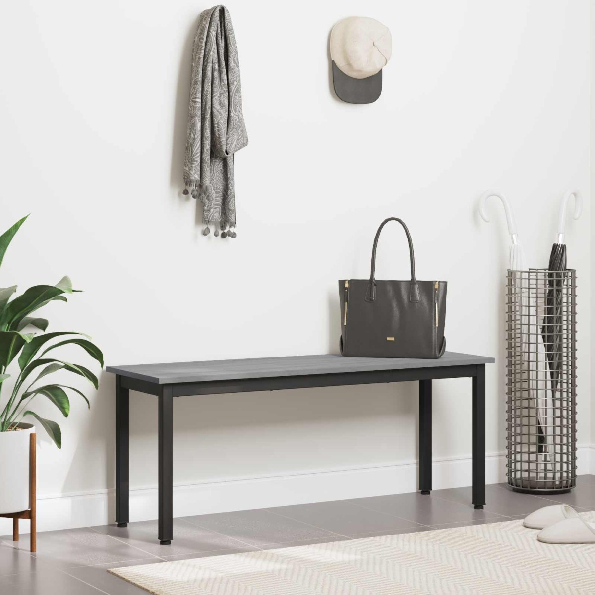 vidaXL παγκάκι Γκρίζο Σονομα 110 x 35 x 45 cm Επεξεργασμένο Ξύλο