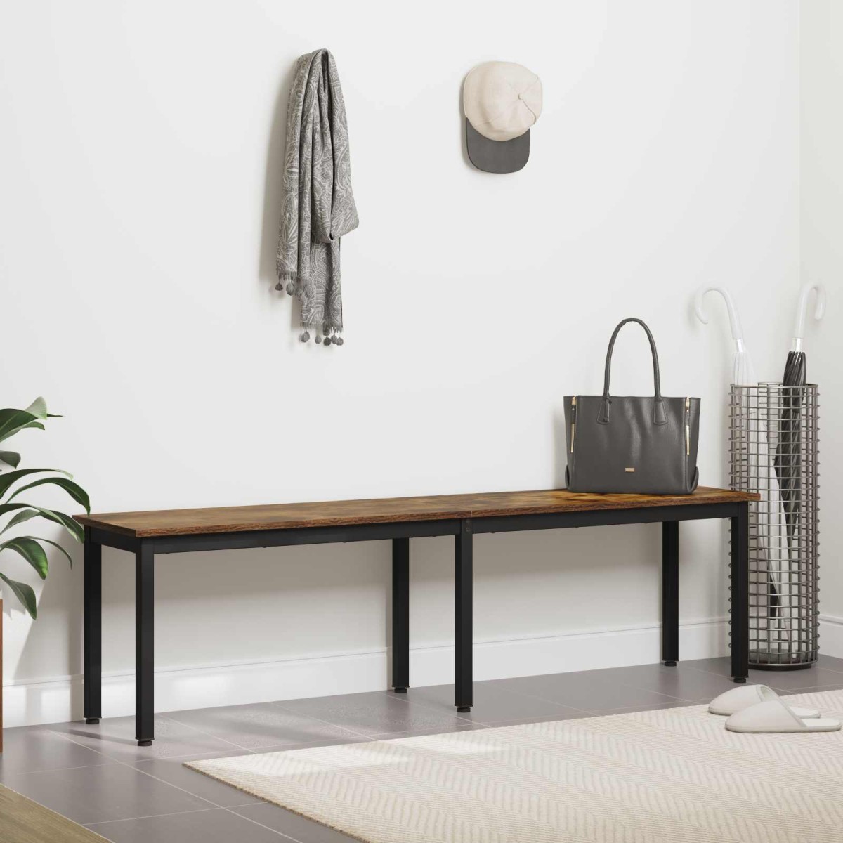 vidaXL παγκάκι Καπνιστό Δρύς 160 x 35 x 45 cm Επεξεργασμένο Ξύλο