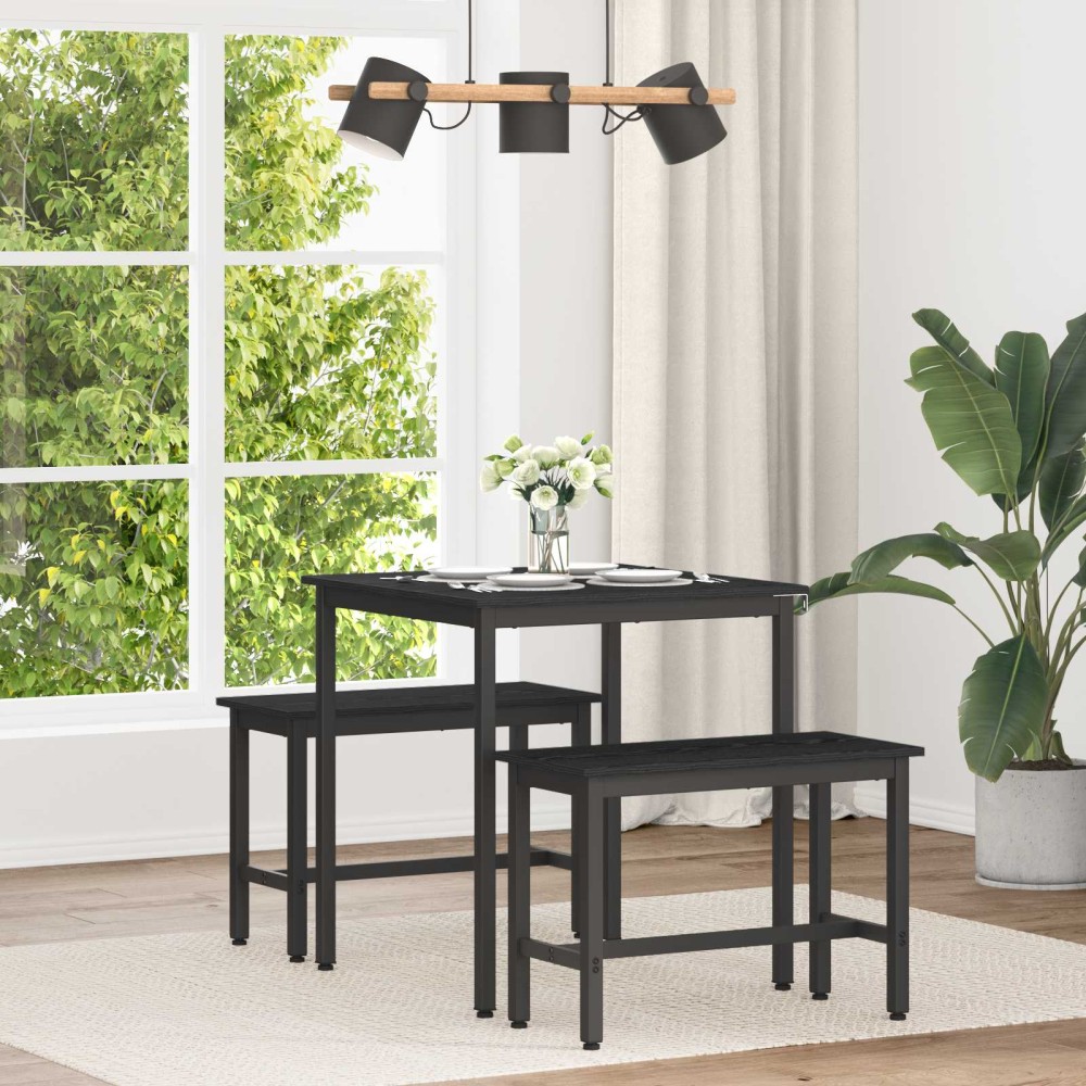 vidaXL Τραπεζαρίες 70 x 70 x 75 cm Επεξεργασμένο Ξύλο Μαύρη Δρυς