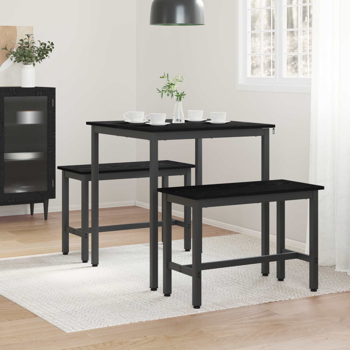 vidaXL Τραπεζαρίες 70 x 70 x 75 cm Επεξεργασμένο Ξύλο Μαύρη Δρυς