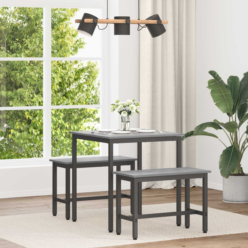 vidaXL Τραπεζαρίες 70 x 70 x 75 cm Επεξεργασμένο Ξύλο Γκρι Sonoma
