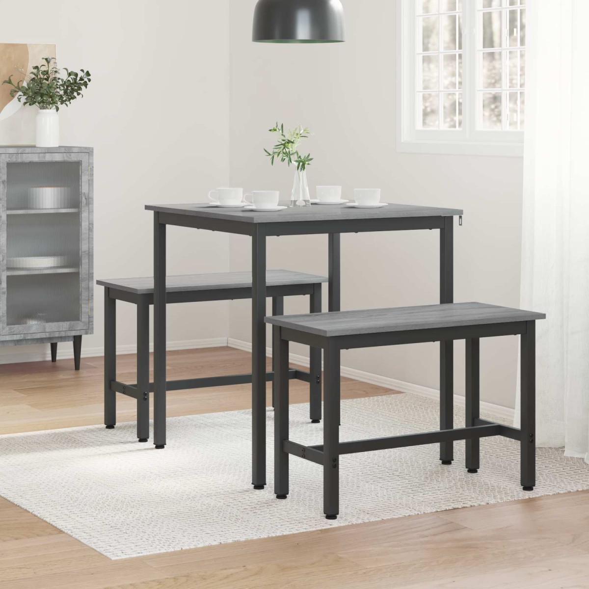 vidaXL Τραπεζαρίες 70 x 70 x 75 cm Επεξεργασμένο Ξύλο Γκρι Sonoma