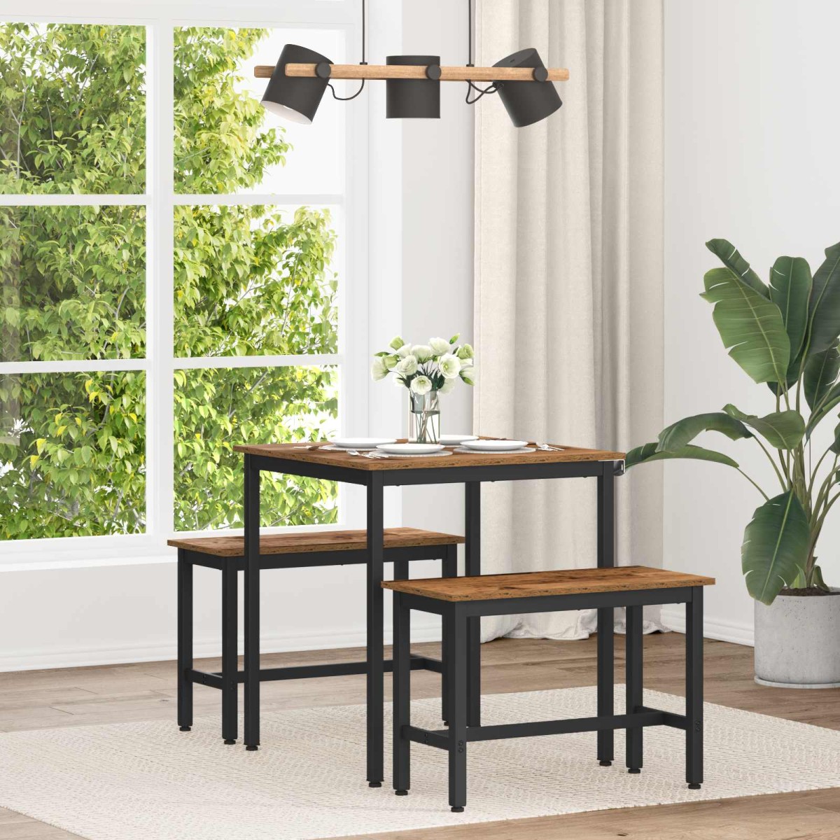 vidaXL Τραπεζαρίες 70 x 70 x 75 cm Επεξεργασμένο Ξύλο Ξύλο δρυός
