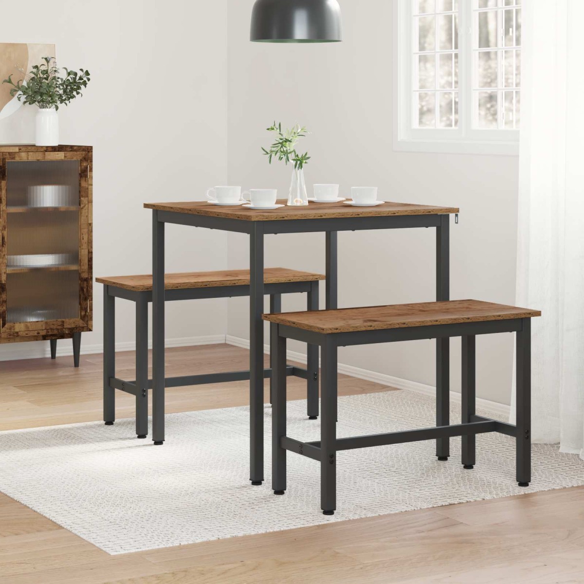 vidaXL Τραπεζαρίες 70 x 70 x 75 cm Επεξεργασμένο Ξύλο Ξύλο δρυός
