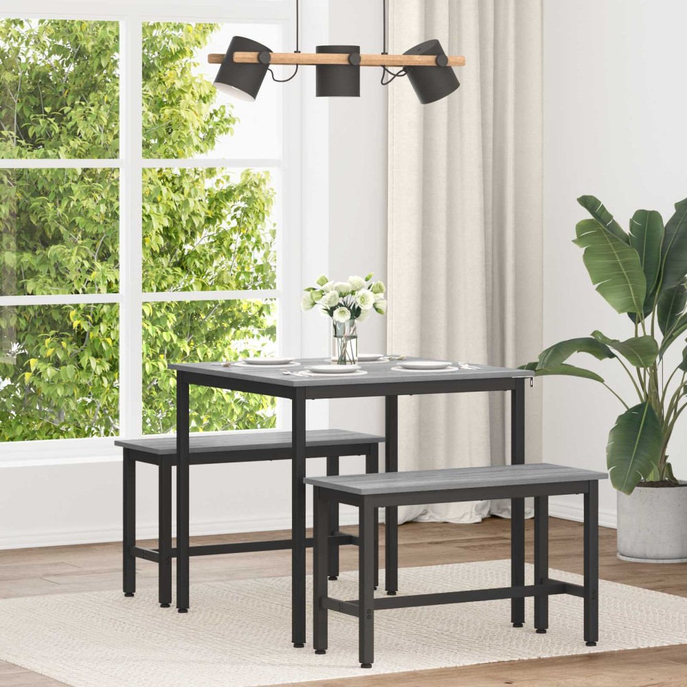vidaXL Τραπεζαρίες 80 x 80 x 75 cm Επεξεργασμένο Ξύλο Γκρι Sonoma