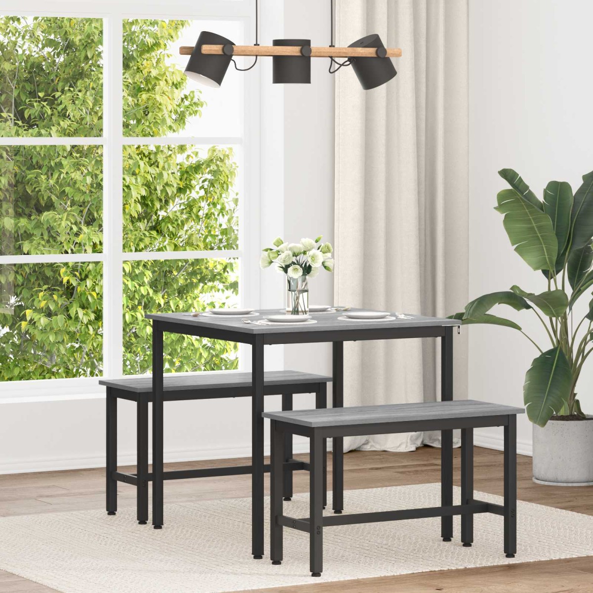 vidaXL Τραπεζαρίες 80 x 80 x 75 cm Επεξεργασμένο Ξύλο Γκρι Sonoma
