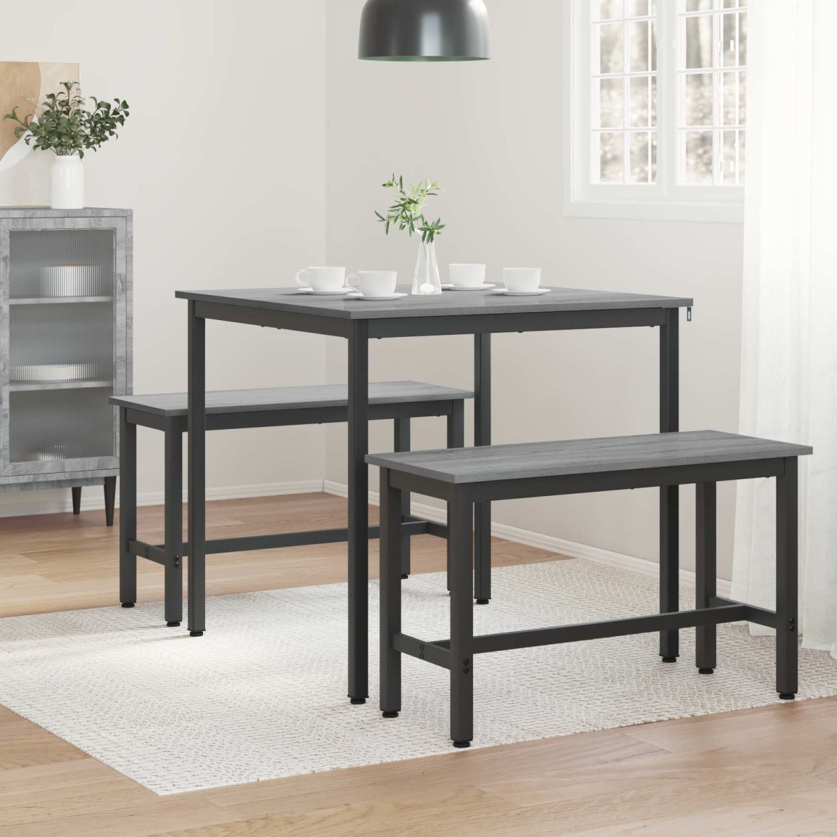 vidaXL Τραπεζαρίες 80 x 80 x 75 cm Επεξεργασμένο Ξύλο Γκρι Sonoma