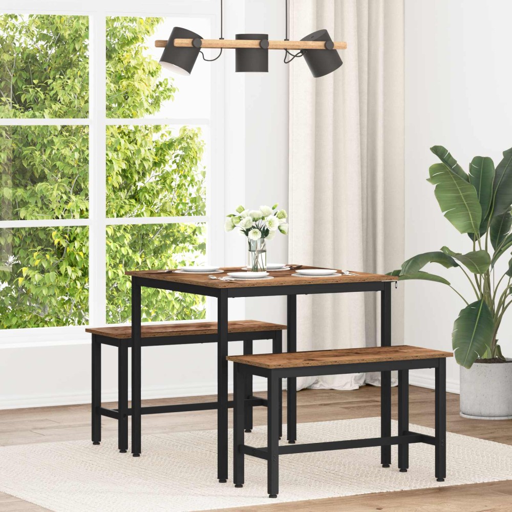 vidaXL Τραπεζαρίες 80 x 80 x 75 cm Επεξεργασμένο Ξύλο Ξύλο δρυός