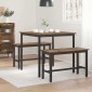vidaXL Τραπεζαρίες 80 x 80 x 75 cm Επεξεργασμένο Ξύλο Ξύλο δρυός