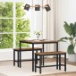 vidaXL Τραπεζαρίες 80 x 80 x 75 cm Επεξεργασμένο Ξύλο Ξύλο δρυός