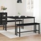 vidaXL Τραπεζαρίες 110 x 110 x 75 cm Επεξεργασμένο Ξύλο Μαύρη Δρυς