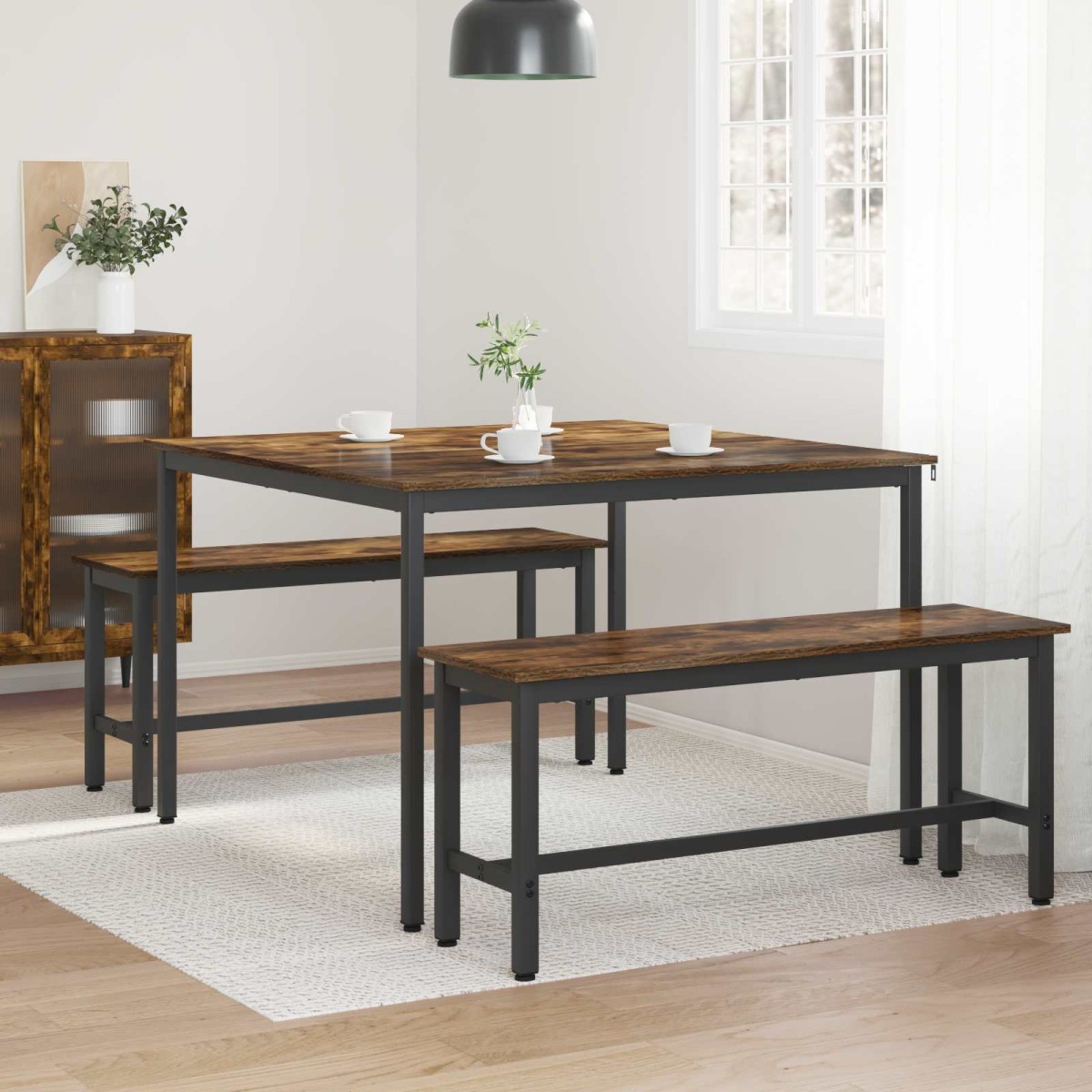 vidaXL Τραπεζαρίες 110 x 110 x 75 cm ΜΕΤΑΛΛΟ Ορθογώνιος