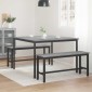 vidaXL Τραπεζαρίες 110 x 110 x 75 cm Επεξεργασμένο Ξύλο Γκρι Sonoma