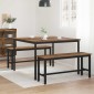 vidaXL Τραπεζαρίες 110 x 110 x 75 cm Επεξεργασμένο Ξύλο Ξύλο δρυός