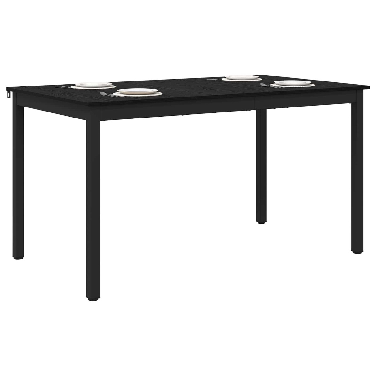 vidaXL Τραπεζαρίες 140 x 80 x 75 cm Επεξεργασμένο Ξύλο Μαύρη Δρυς