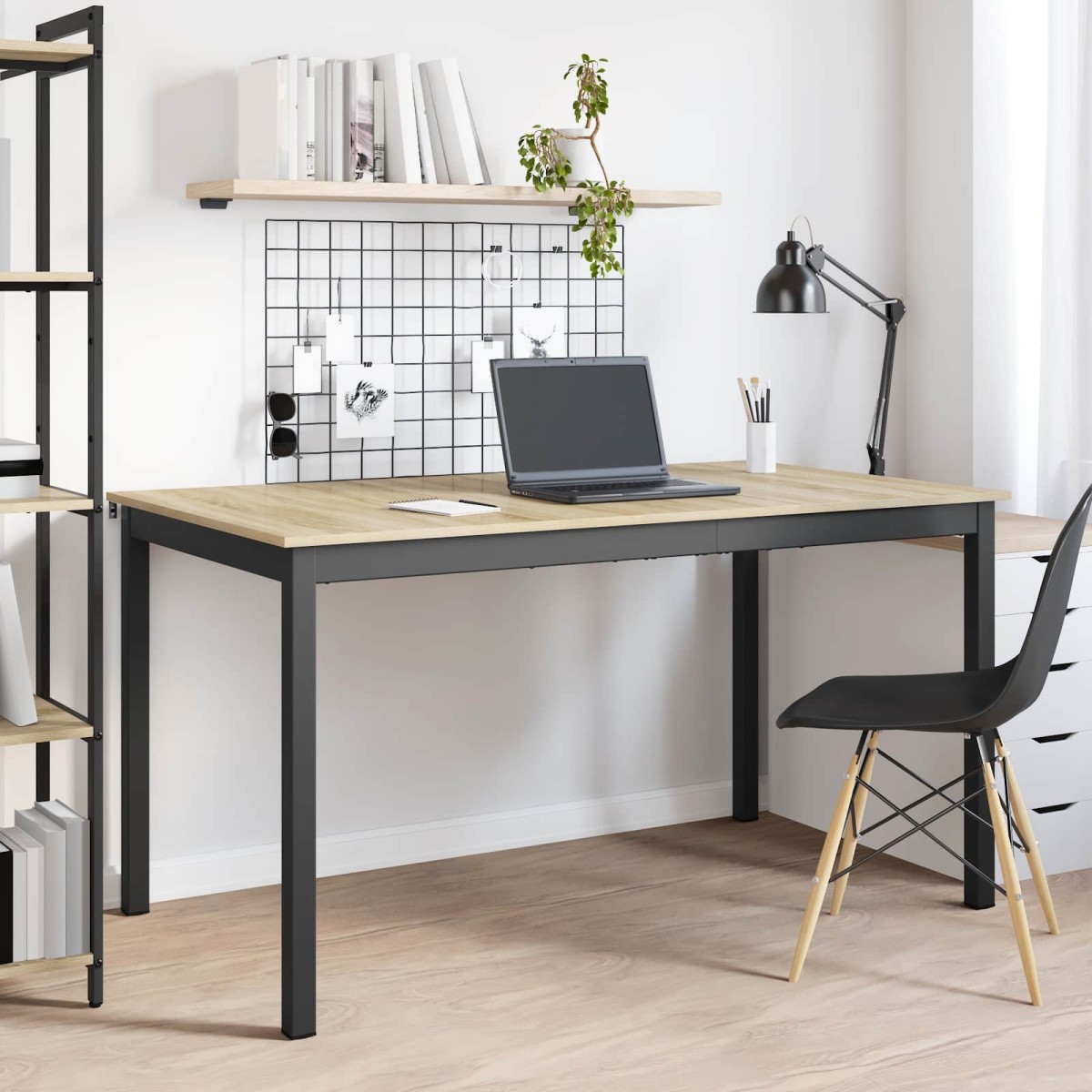 vidaXL Τραπεζαρίες 140 x 80 x 75 cm Επεξεργασμένο Ξύλο Sonoma Δρυς
