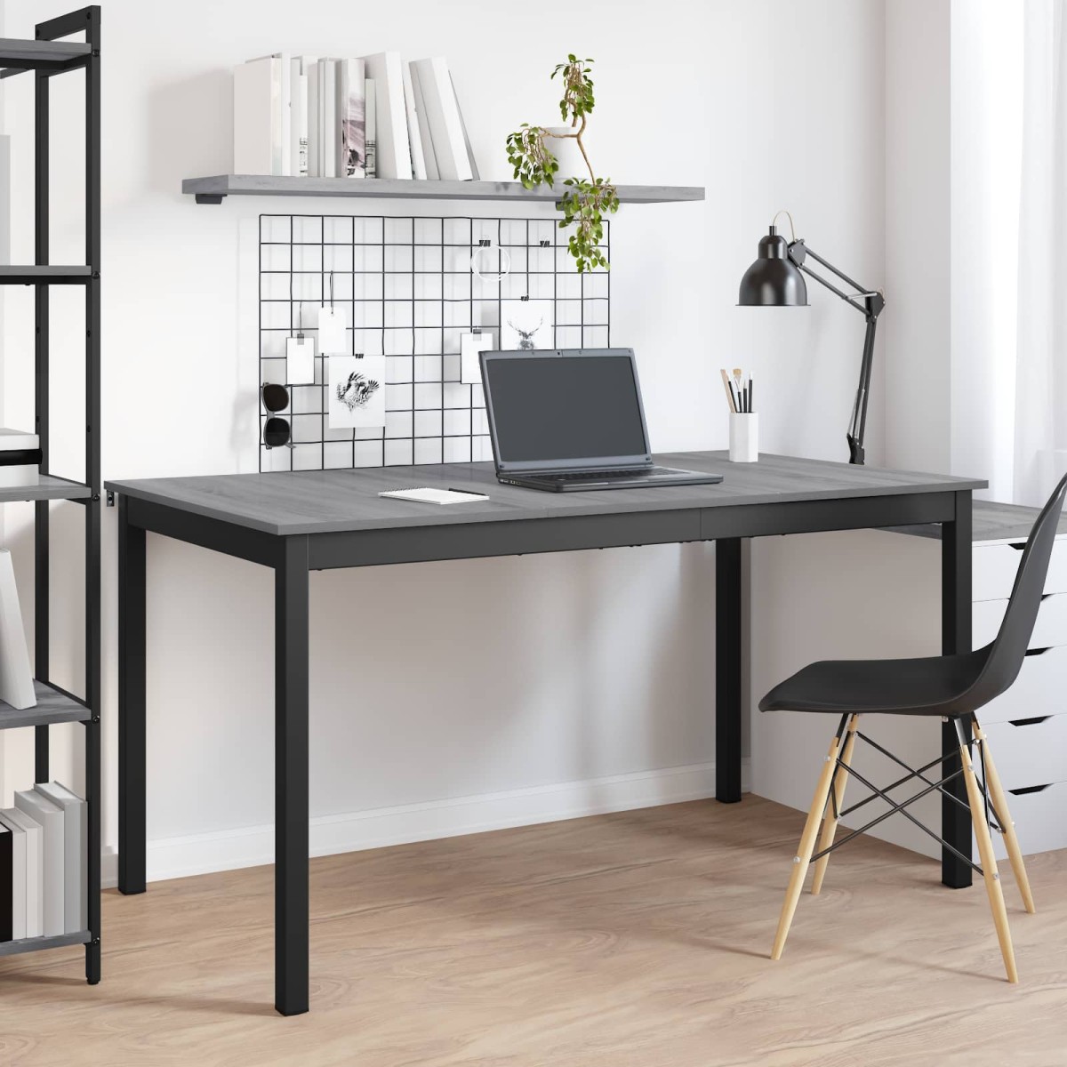 vidaXL Τραπεζαρίες 140 x 80 x 75 cm Επεξεργασμένο Ξύλο Γκρι Sonoma