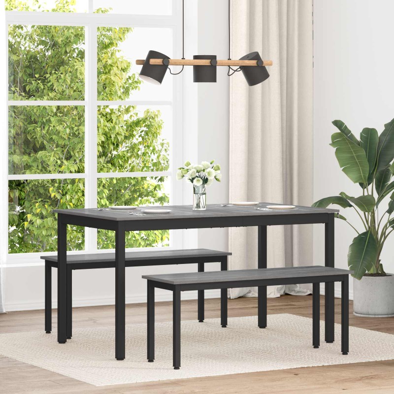 vidaXL Τραπεζαρίες 140 x 80 x 75 cm Επεξεργασμένο Ξύλο Γκρι Sonoma