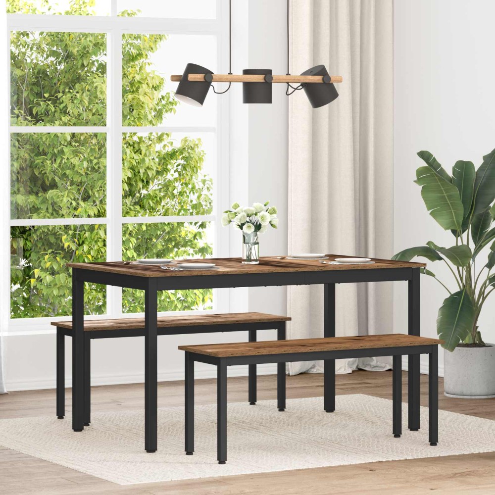 vidaXL Τραπεζαρίες 140 x 80 x 75 cm Επεξεργασμένο Ξύλο Ξύλο δρυός