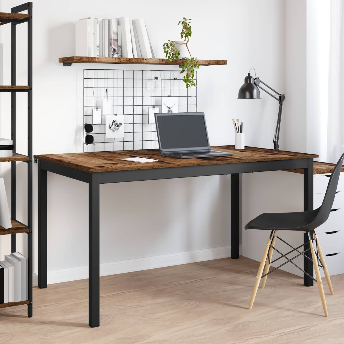 vidaXL Τραπεζαρίες 140 x 80 x 75 cm Επεξεργασμένο Ξύλο Ξύλο δρυός
