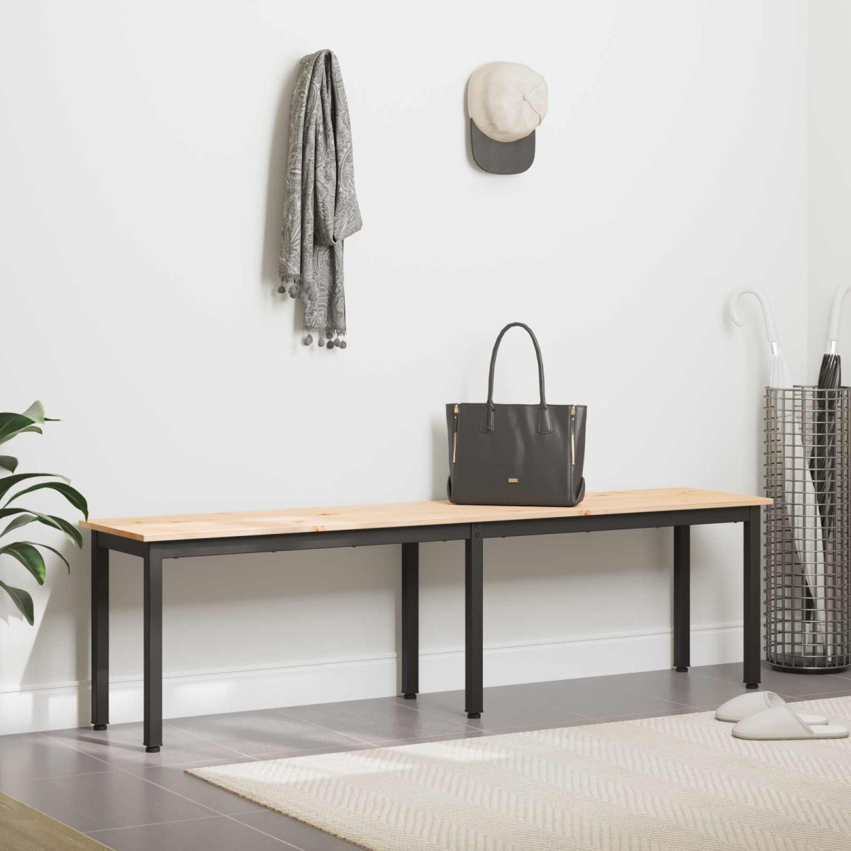 vidaXL παγκάκι Φυσικό 160 x 35 x 45 cm Στερεά ξυλεία πεύκου