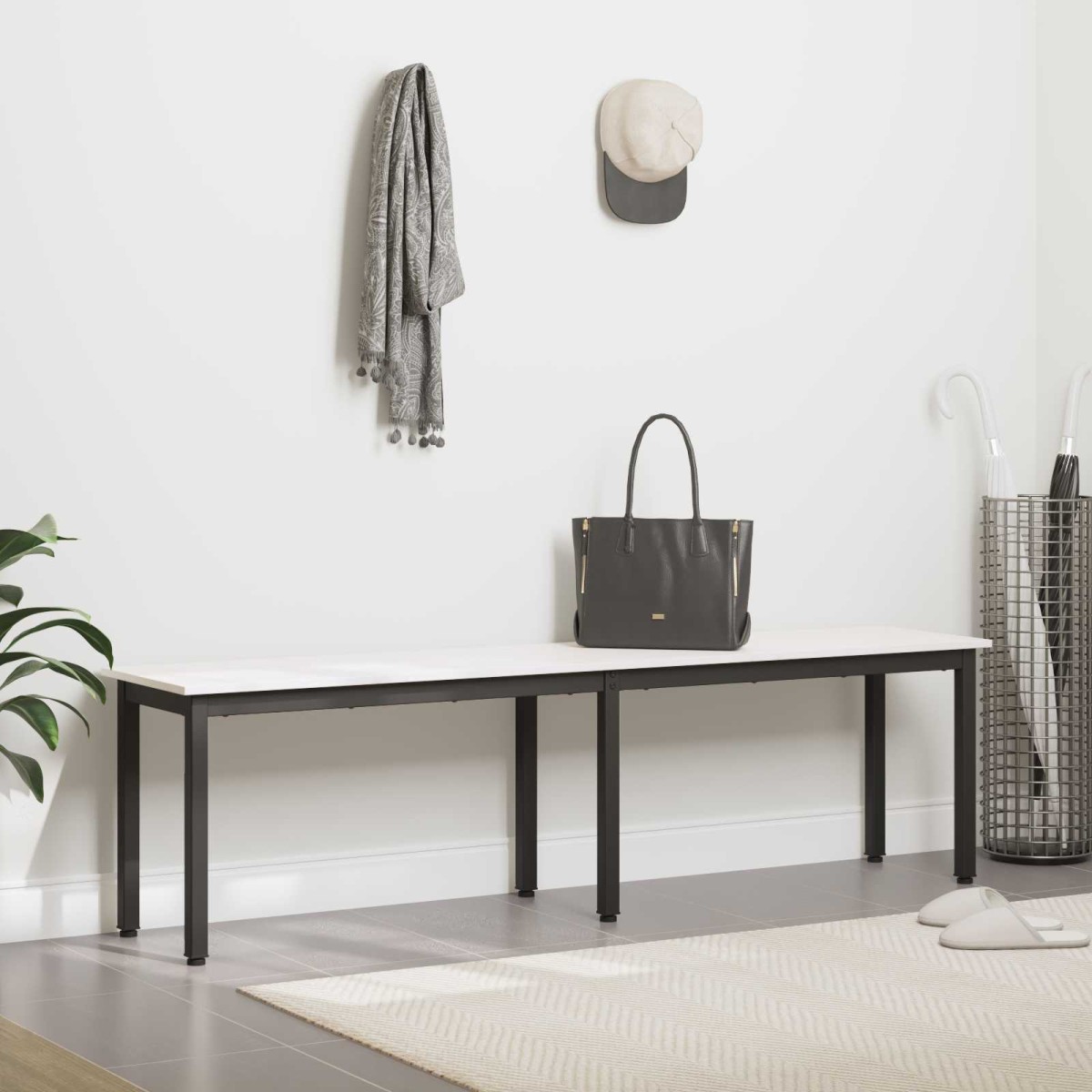 vidaXL παγκάκι Λευκό 160 x 35 x 45 cm Στερεά ξυλεία πεύκου