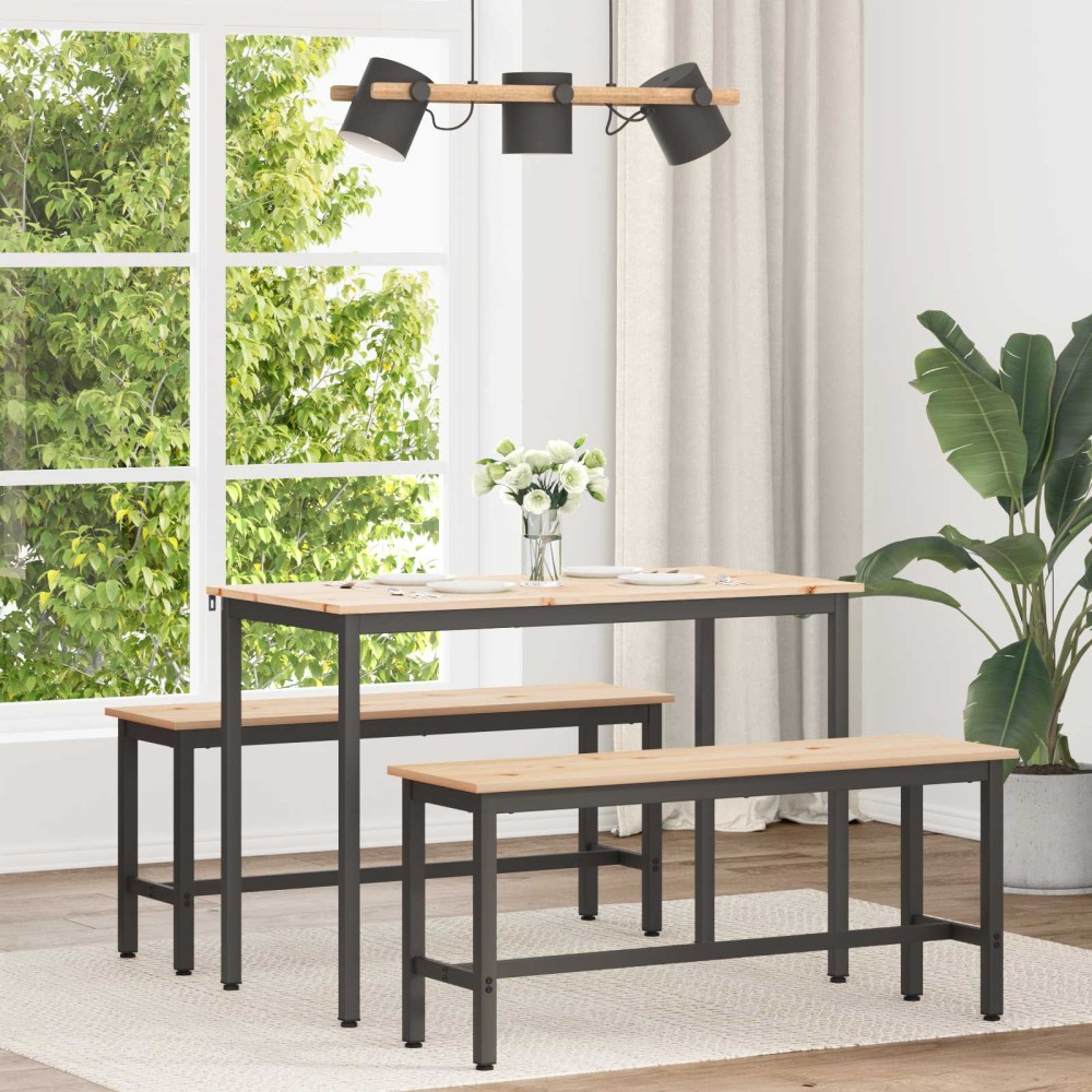 vidaXL Τραπεζαρία Φυσικό 110 x 55 x 75 cm Στερεά ξυλεία πεύκου