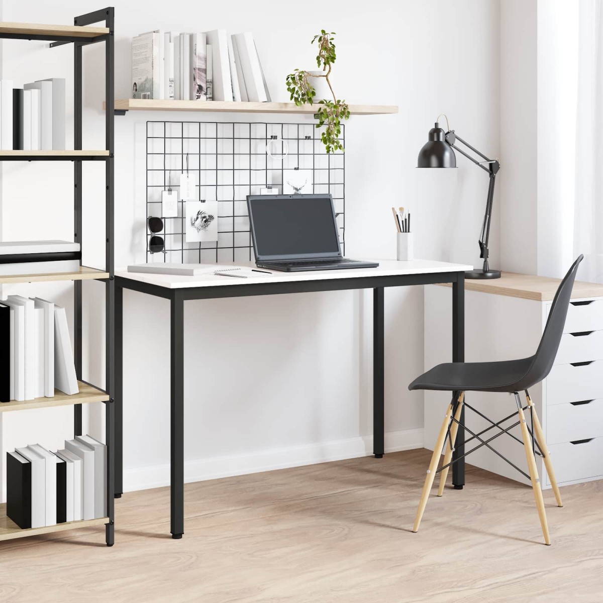 vidaXL Τραπεζαρία Λευκό 110 x 55 x 75 cm Στερεά ξυλεία πεύκου