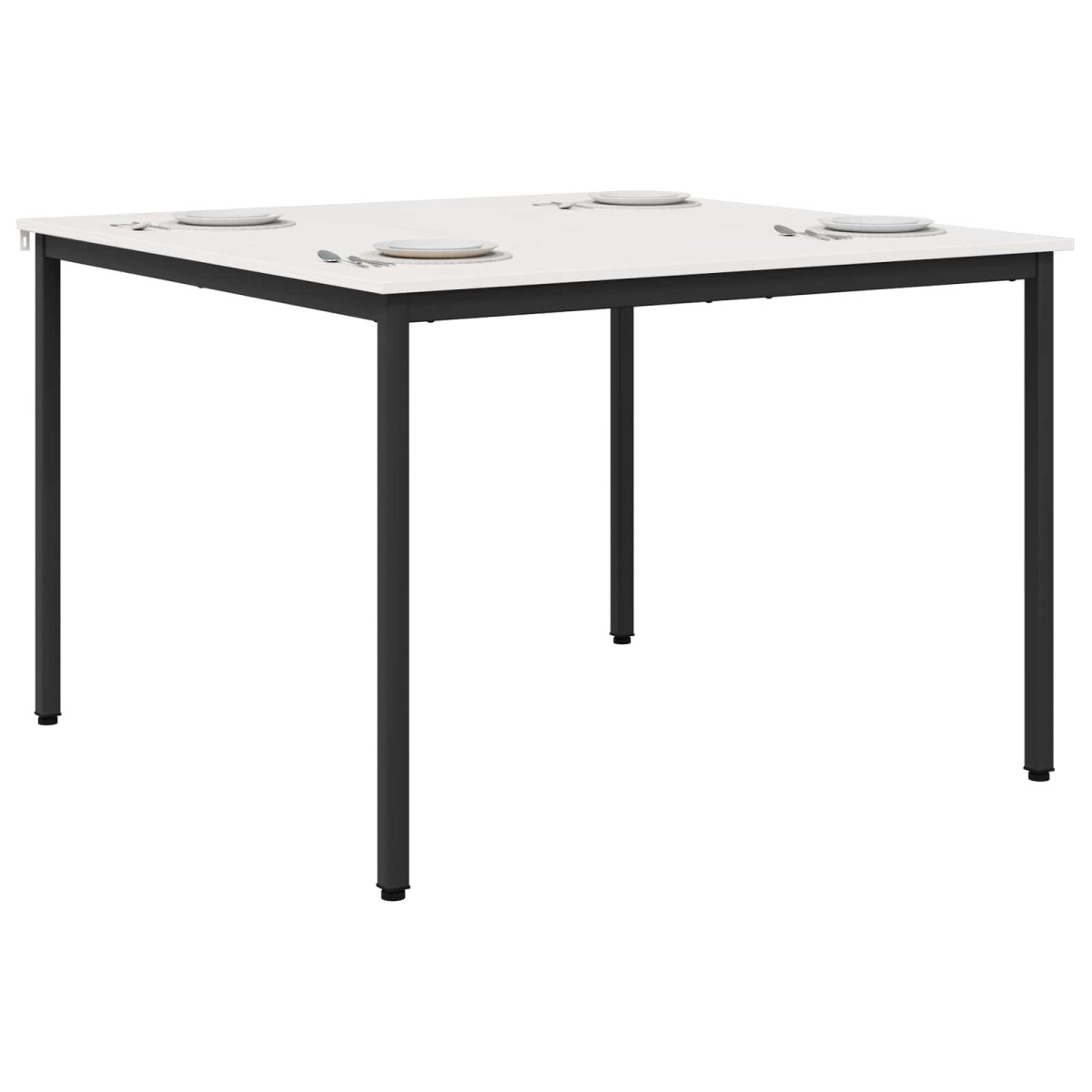 vidaXL Τραπεζαρία Λευκό 110 x 110 x 75 cm Στερεά ξυλεία πεύκου
