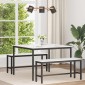 vidaXL Τραπεζαρία Λευκό 110 x 110 x 75 cm Στερεά ξυλεία πεύκου